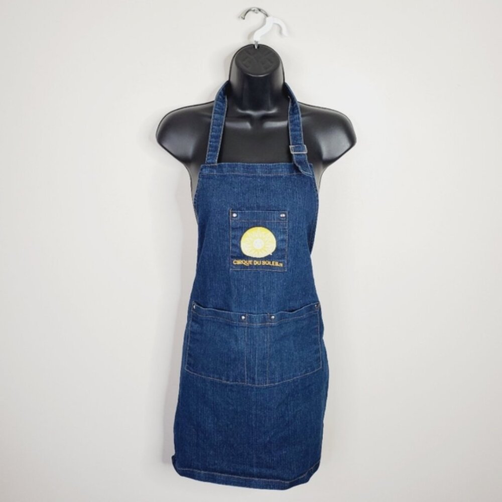 Rare Cirque Du Soleil Denim Cooking Baking Artist Smock Collectible Apron O/S
